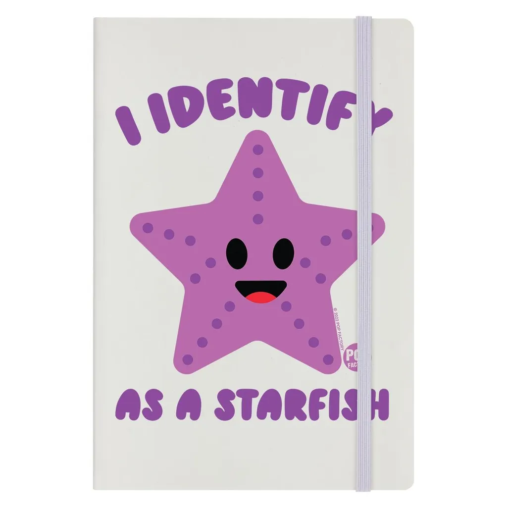 Pop Factory - Notizbuch "I Identify As A Starfish", A5 GR6715 (Einheitsgröße) (Cremefarbe/Violett)